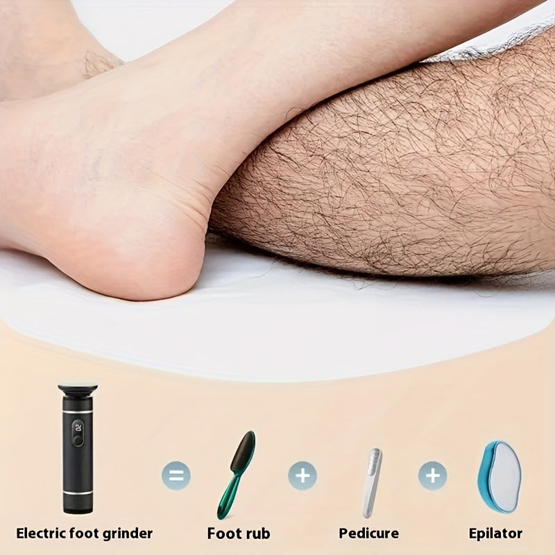 Elektr oyoq qattiq teri olib tashlovchi, almashtiriladigan soch olib tashlash boshiga va sozlanadigan tezlik nazoratiga ega, qulay foydalanish uchun USB orqali zaryadlanadi.