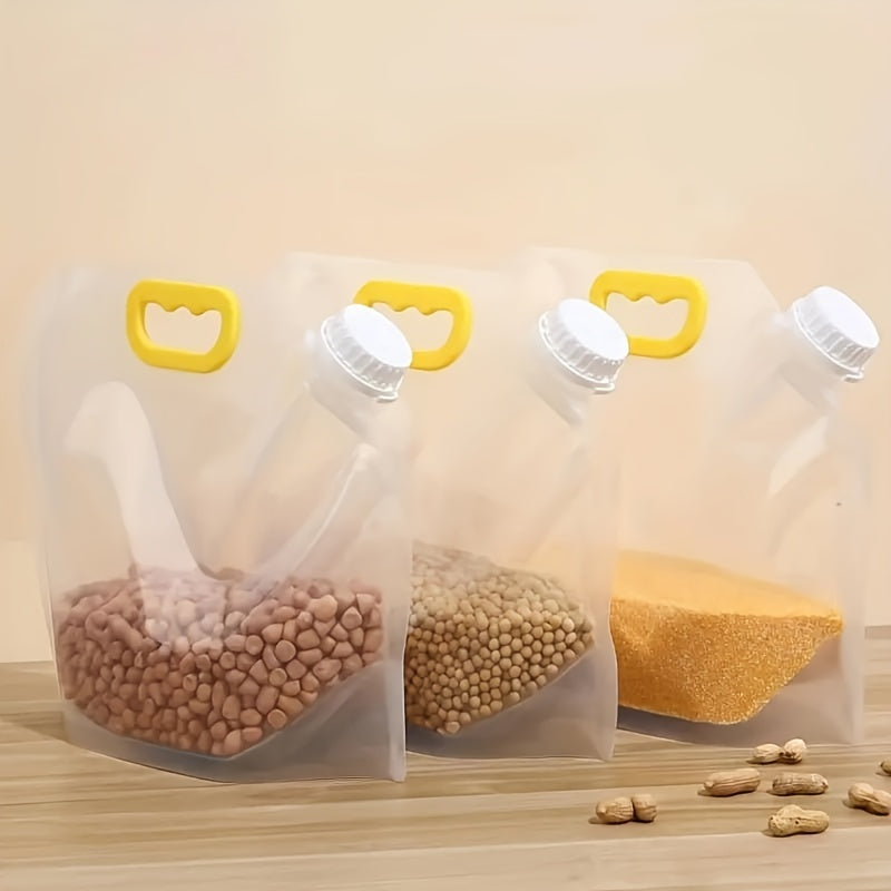 Besh marta ishlatiladigan oziq-ovqat saqlash sumkalari vakuum muhr bilan, namlikka chidamli texnologiya, don, un va loviya yangiligi uchun mukammal. BPA-free plastikdan tayyorlangan bu sumkalar qo'l bilan yuvilishi mumkin va ajoyib oshxona tartibgohi.