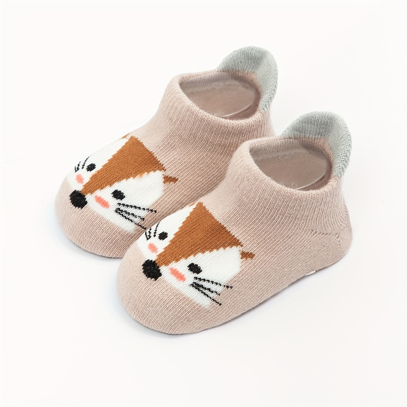 12 Pairs Boys' Cartoon Animal Pattern Non-Slip Floor Socks Breathable Spring Summer