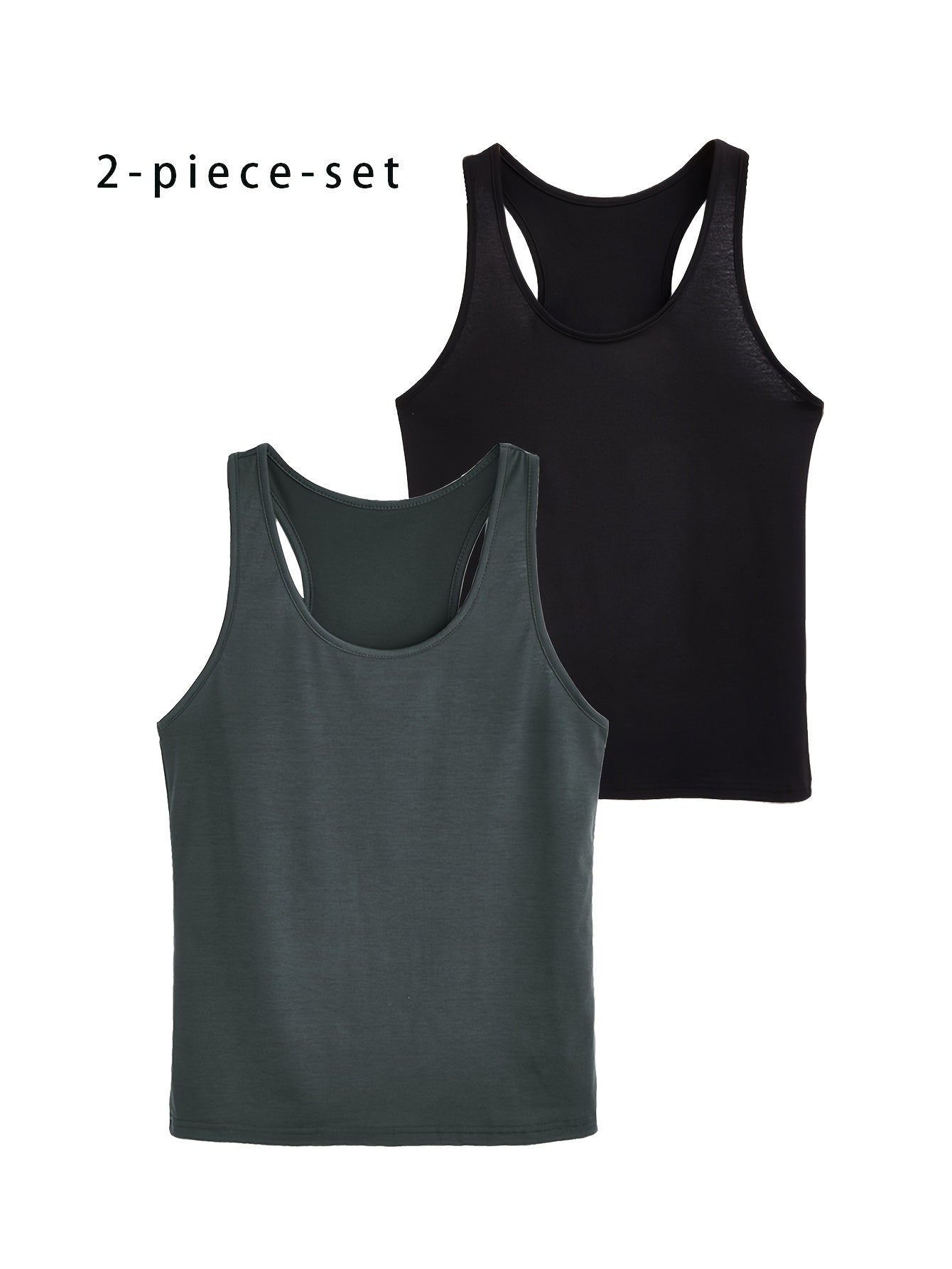 Women's Plus Size Casual Off-Shoulder Vest Set 2pcs Black White