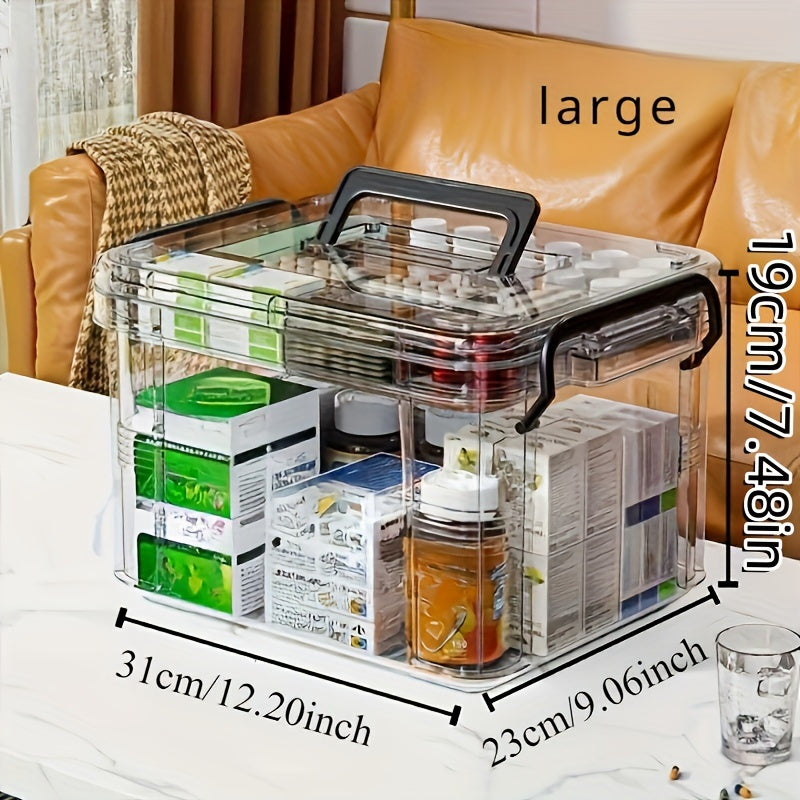Plastic Waterproof Storage Box with Clip-On Closure for Medicines Snacks and Household Items