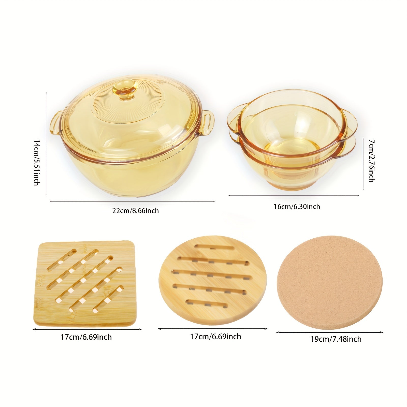 Shisha Qozon To'plami Qopqoq bilan - 1.5L Yuqori Haroratga Bardoshli Sho'rva Qozoni, Qovurma Qozoni, Ikkita Xizmat Qozoni va Isiga Bardoshli Matni o'z ichiga oladi - Naqssiz Dizayn, Sho'rva va Sut Pishirish uchun Mukammal