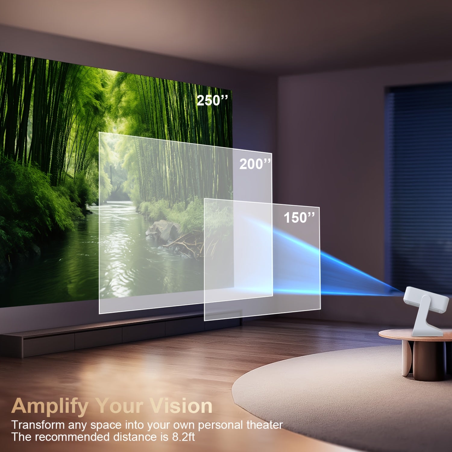 4K Home Theater Projector with WiFi 6, Wireless 5.2, 180° Rotation