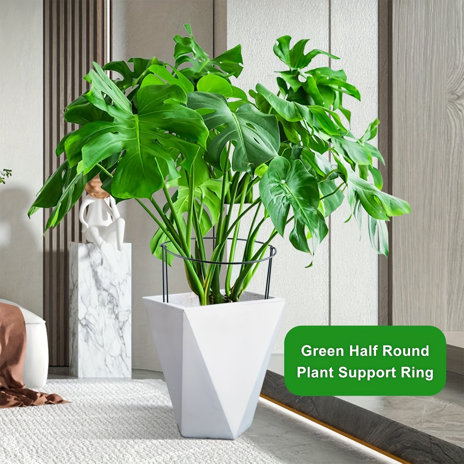 Set of 8 Metal Plant Support Stakes 24 Inches for Indoor Outdoor Peonies Roses Tomatoes