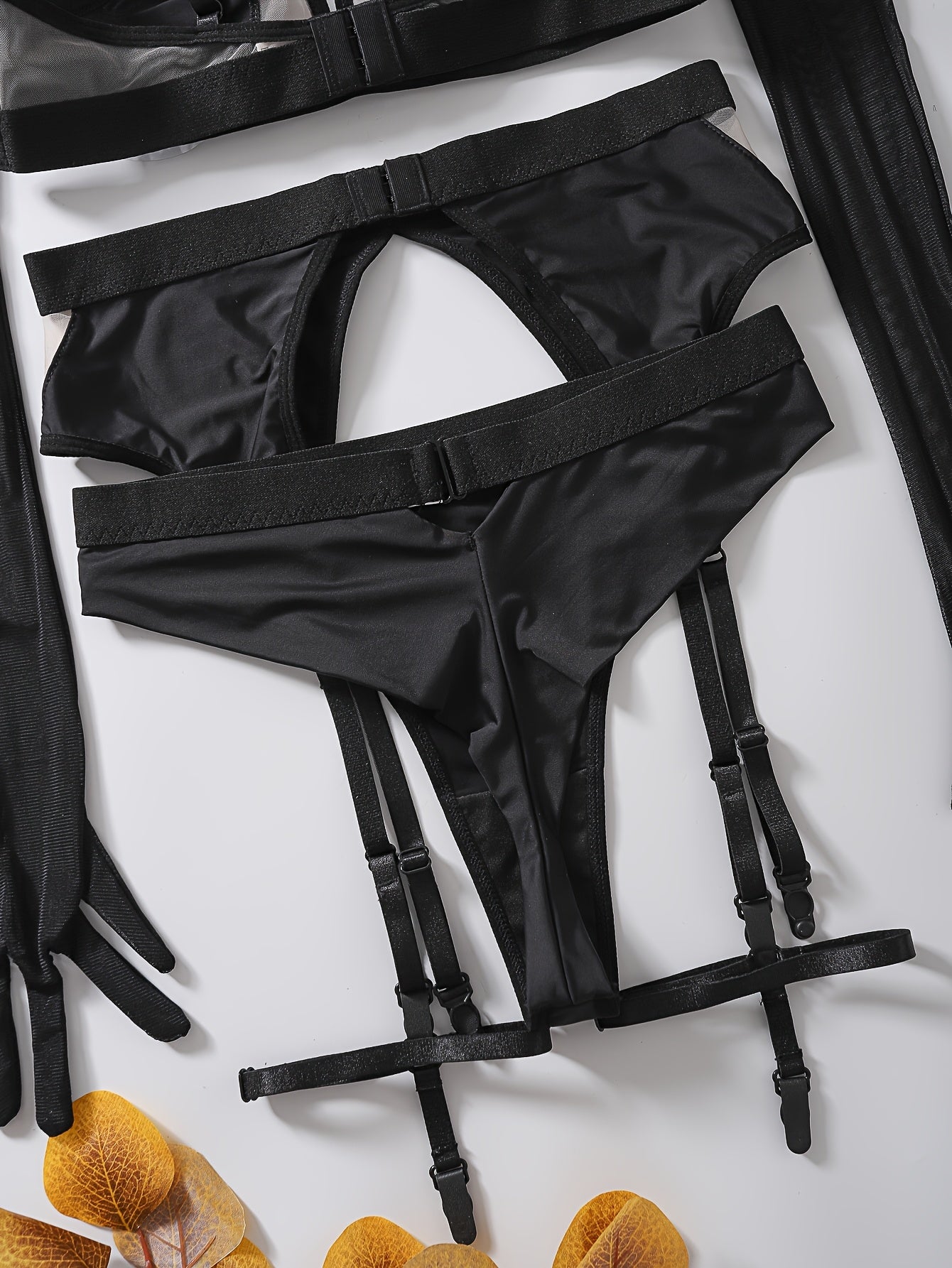 Women’s Mesh Patchwork Sexy Gloves Set for Party and Fashion