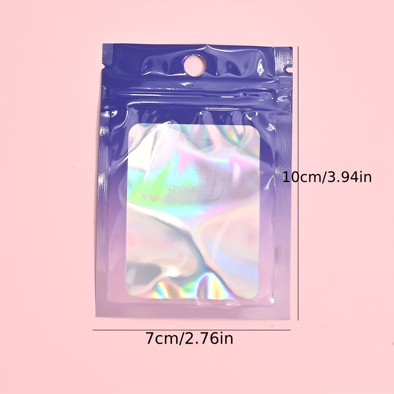 50 Pieces Laser Pearlescent Self-Sealing PE Bags for Jewelry Wedding Party Reusable Dustproof 10x7cm