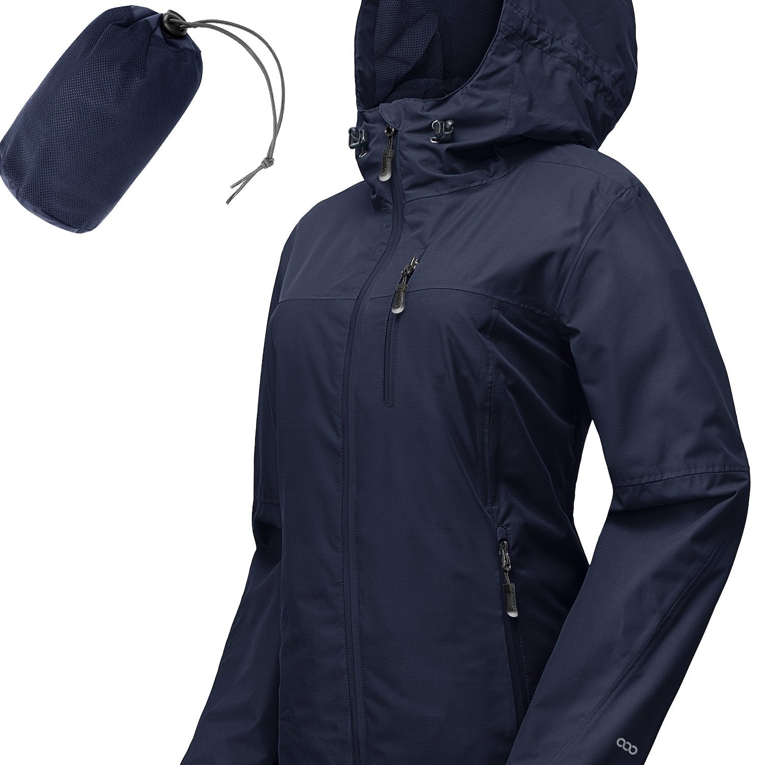 Women's Packable Lightweight Windbreaker Jacket with Hood and Inner Pocket