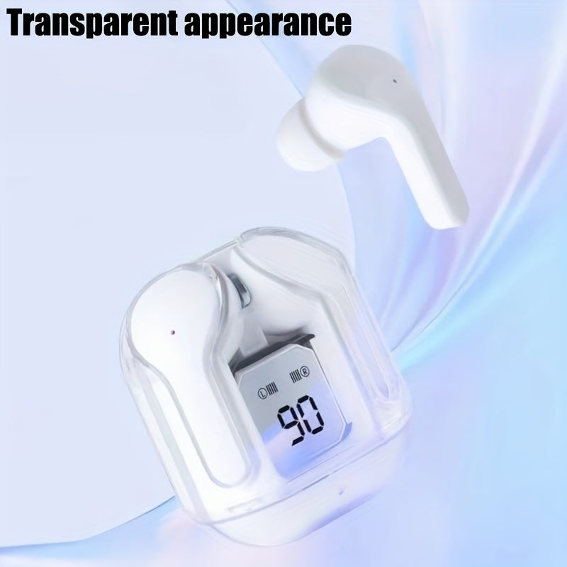 2024 Wireless In-Ear Headphones with Multi-Color Semi-Transparent Design and LED Display