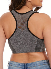 Plus o'lchamli tarmoq sport bra to'plami nafas oladigan yengil qo'llab-quvvatlash olib tashlanadigan yostiqchalar