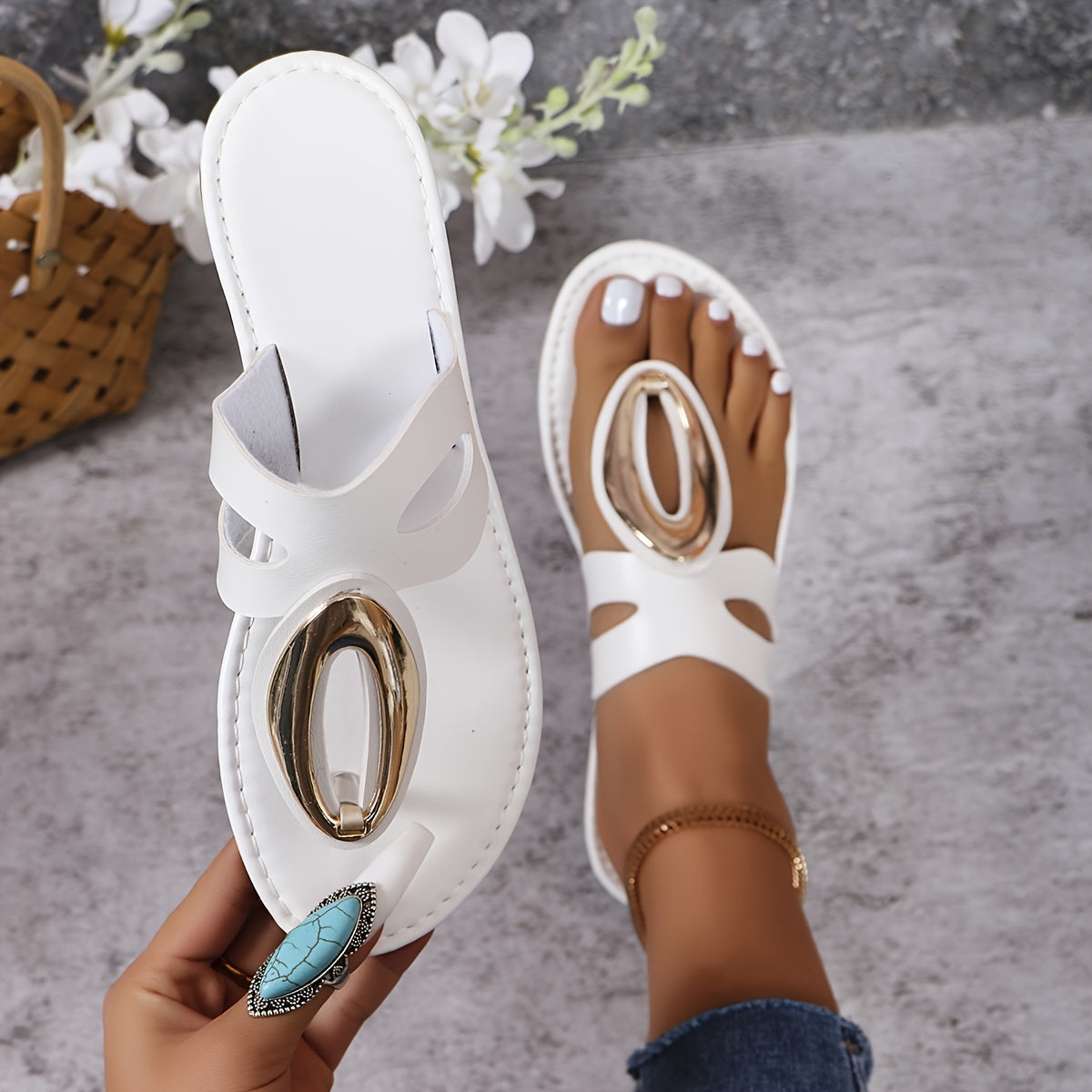 Women's Slide Sandals Casual Flat Summer Beach Shoes Lightweight