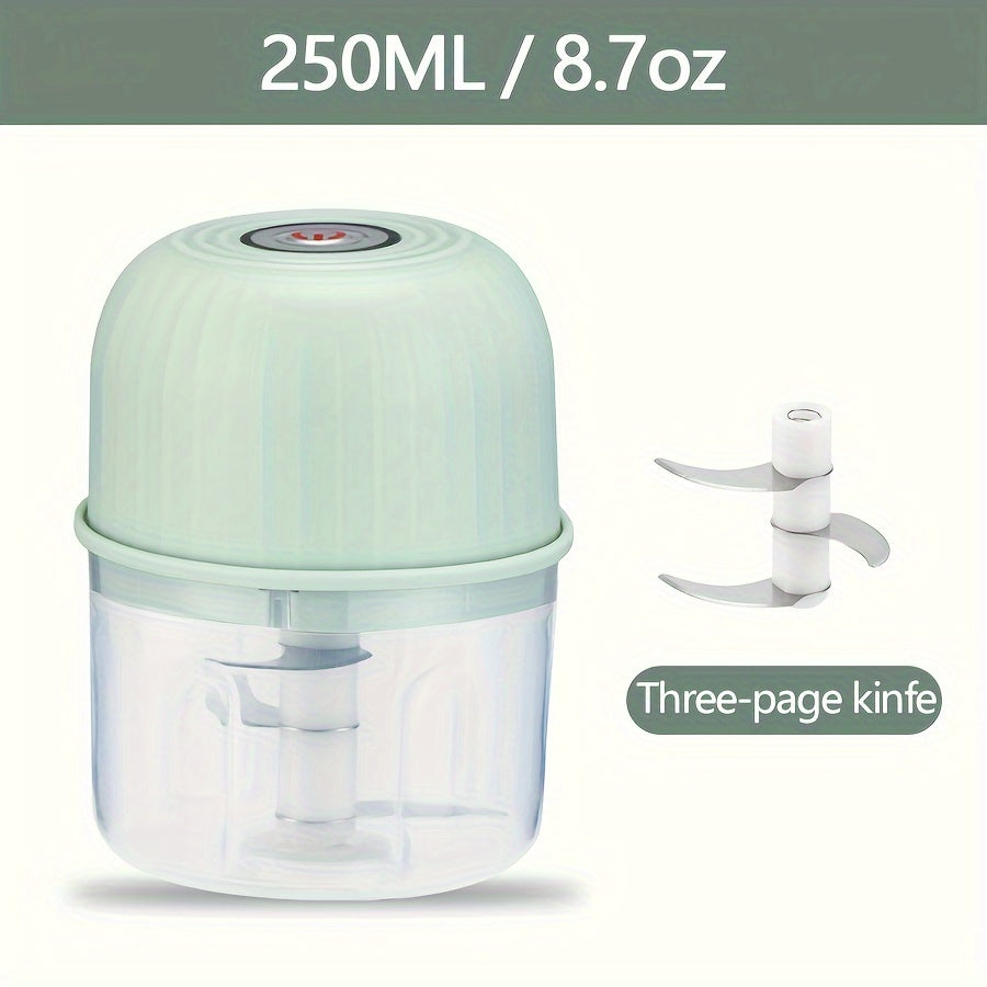 Portable Mini Food Chopper, Rechargeable, 3 Stainless Steel Blades, Wireless Kitchen Mixer