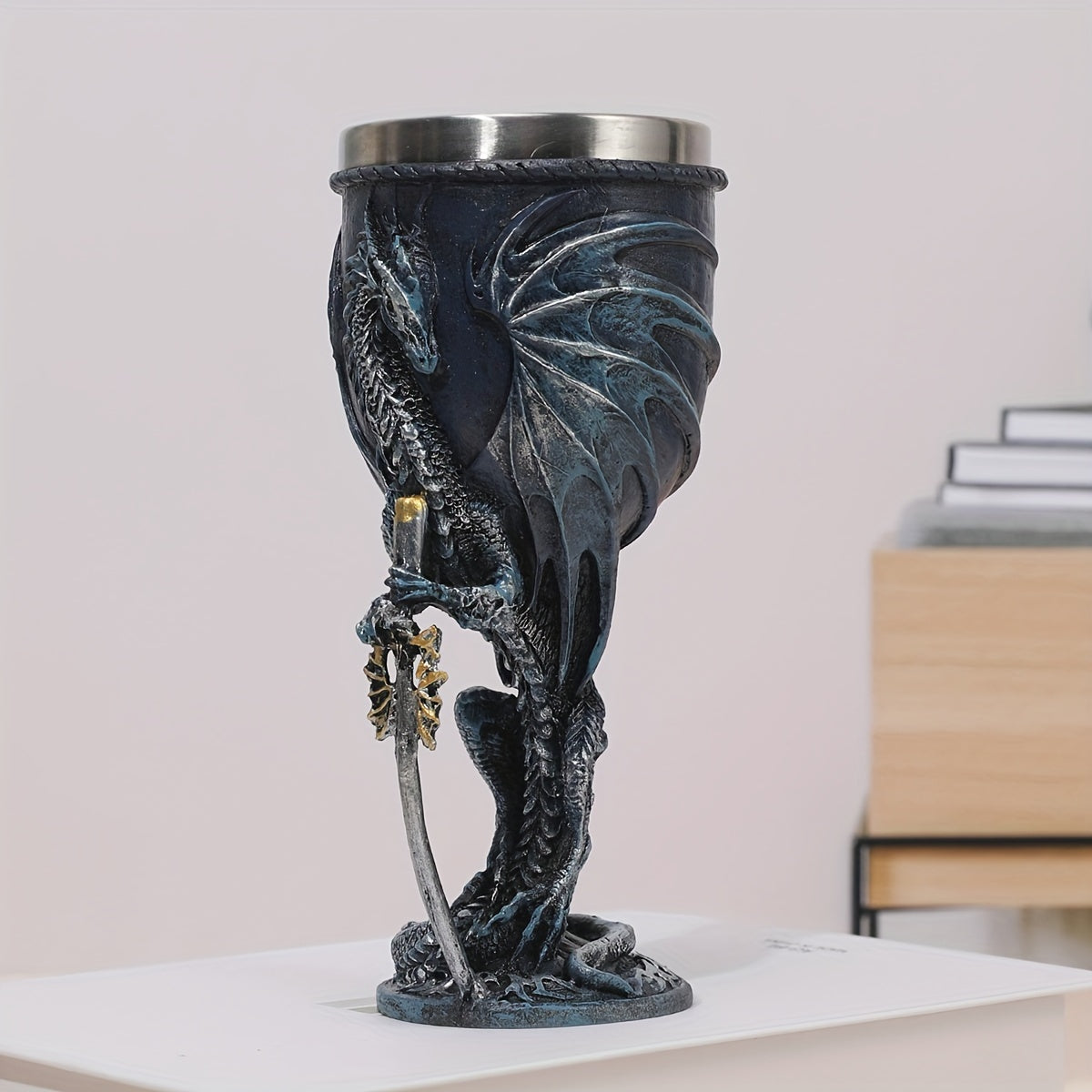 Dragon Sword Cup 200ml Resin Stainless Steel Gothic Drinkware for Parties and Home Decor
