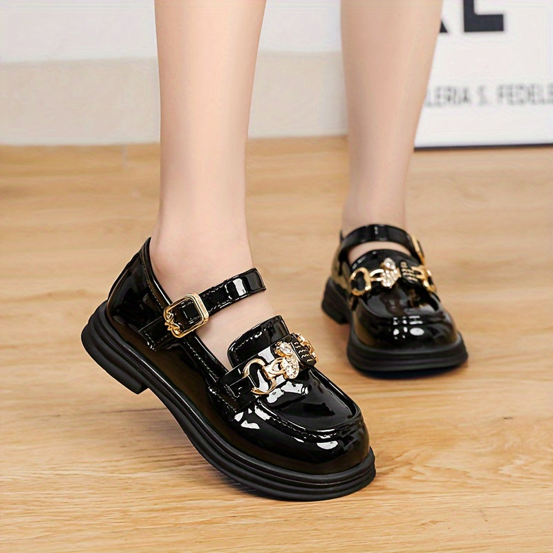 Zapatos planos de niña tipo Mary Jane con lazo, con costura en espiral, suela de microfibra ligera y EVA para primavera y otoño