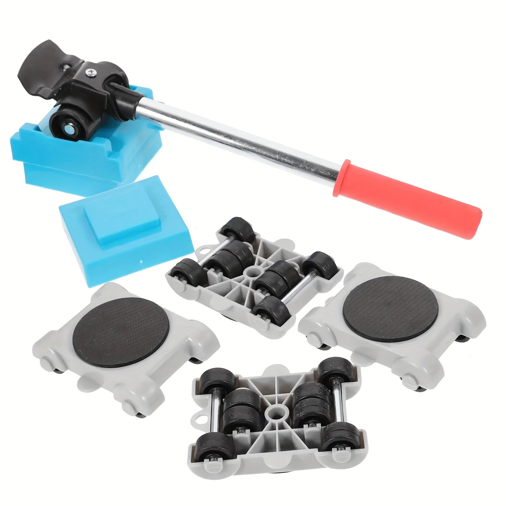 Набор оборудования для перемещения тяжелой мебели с тележкой на 4 колесах и рычагом для тяжелых предметов