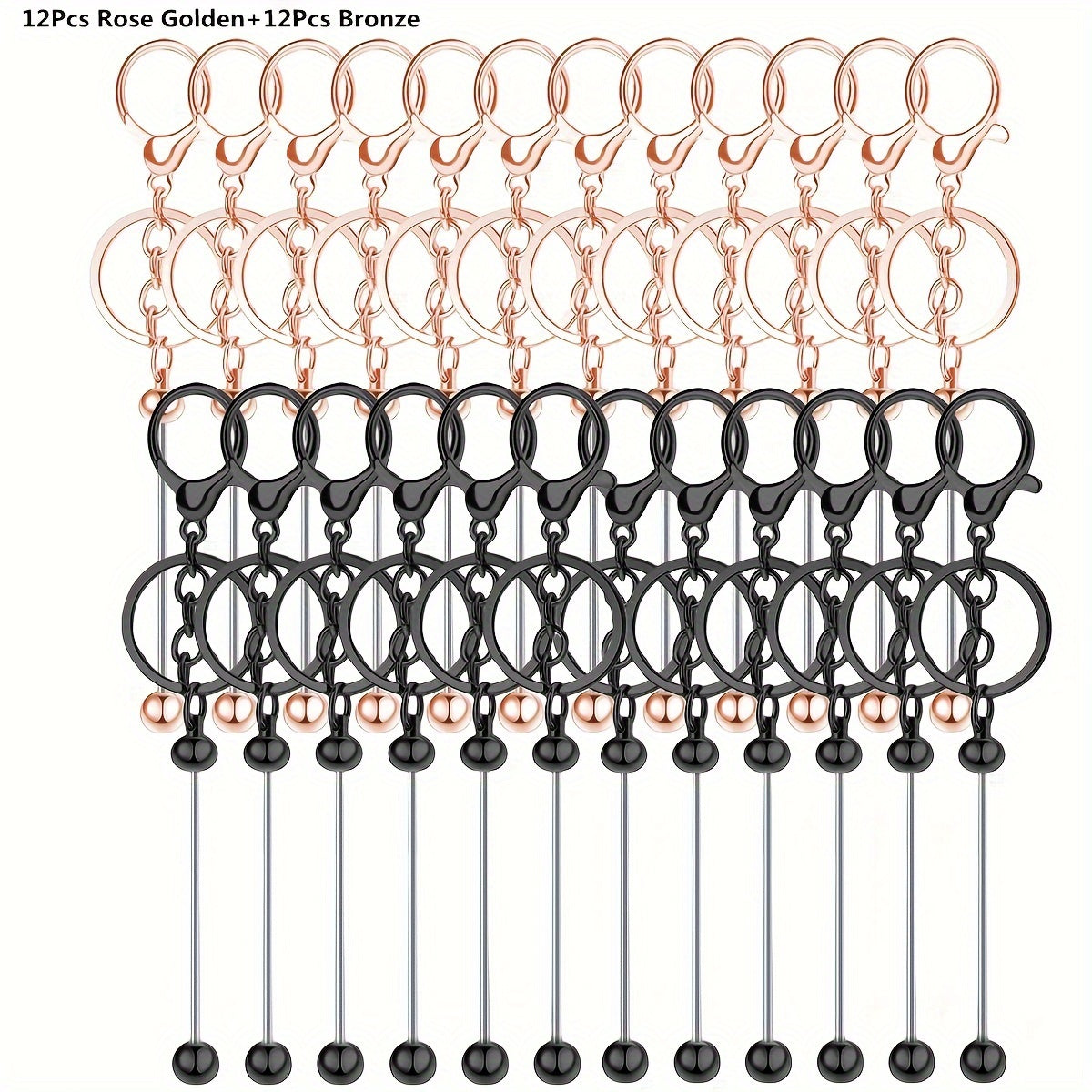 Unisex Gold Keychain with Christmas Beads for DIY Crafting and Gifts