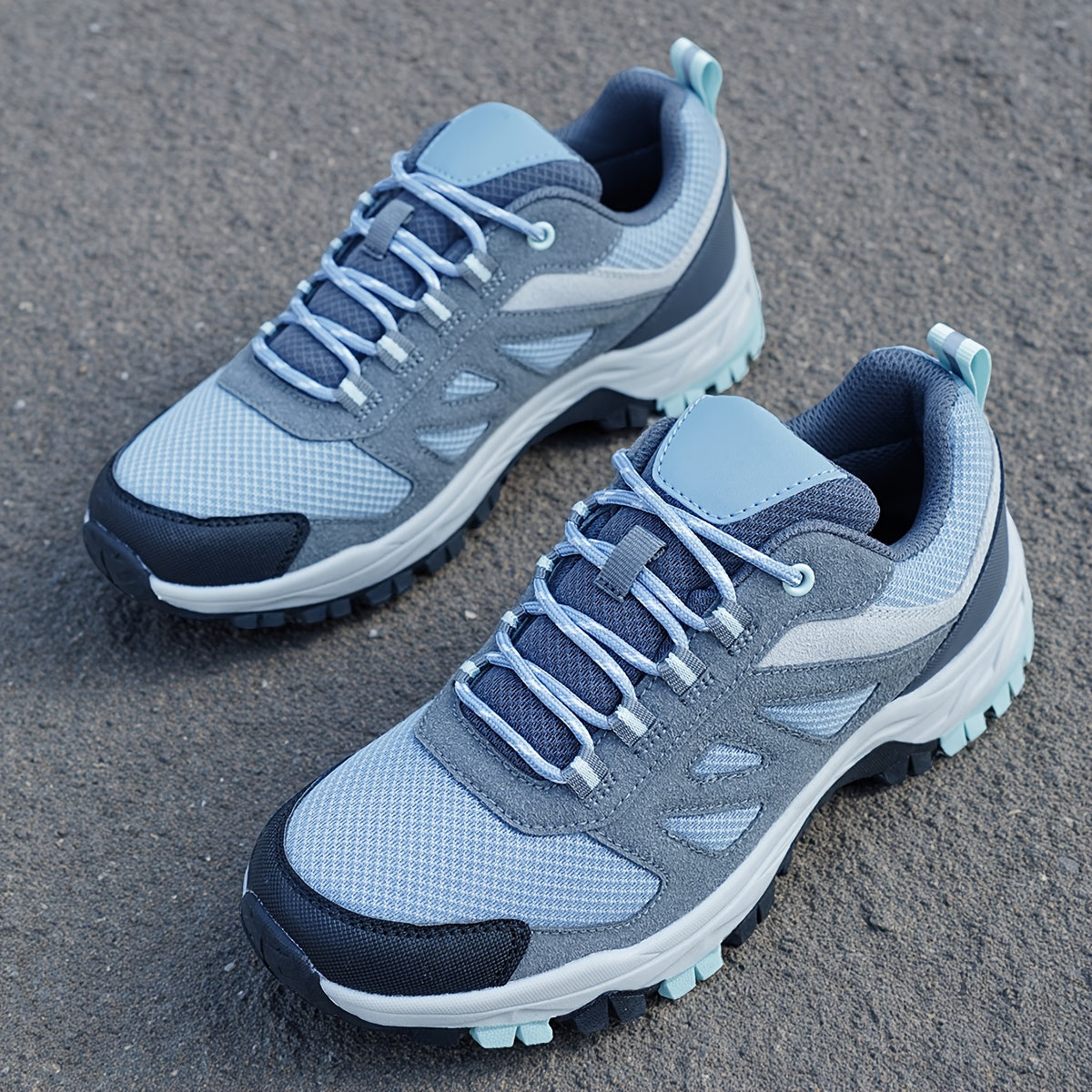 Women's Blue Grey Sneakers Ankle Boots With TPR Sole Breathable Fabric