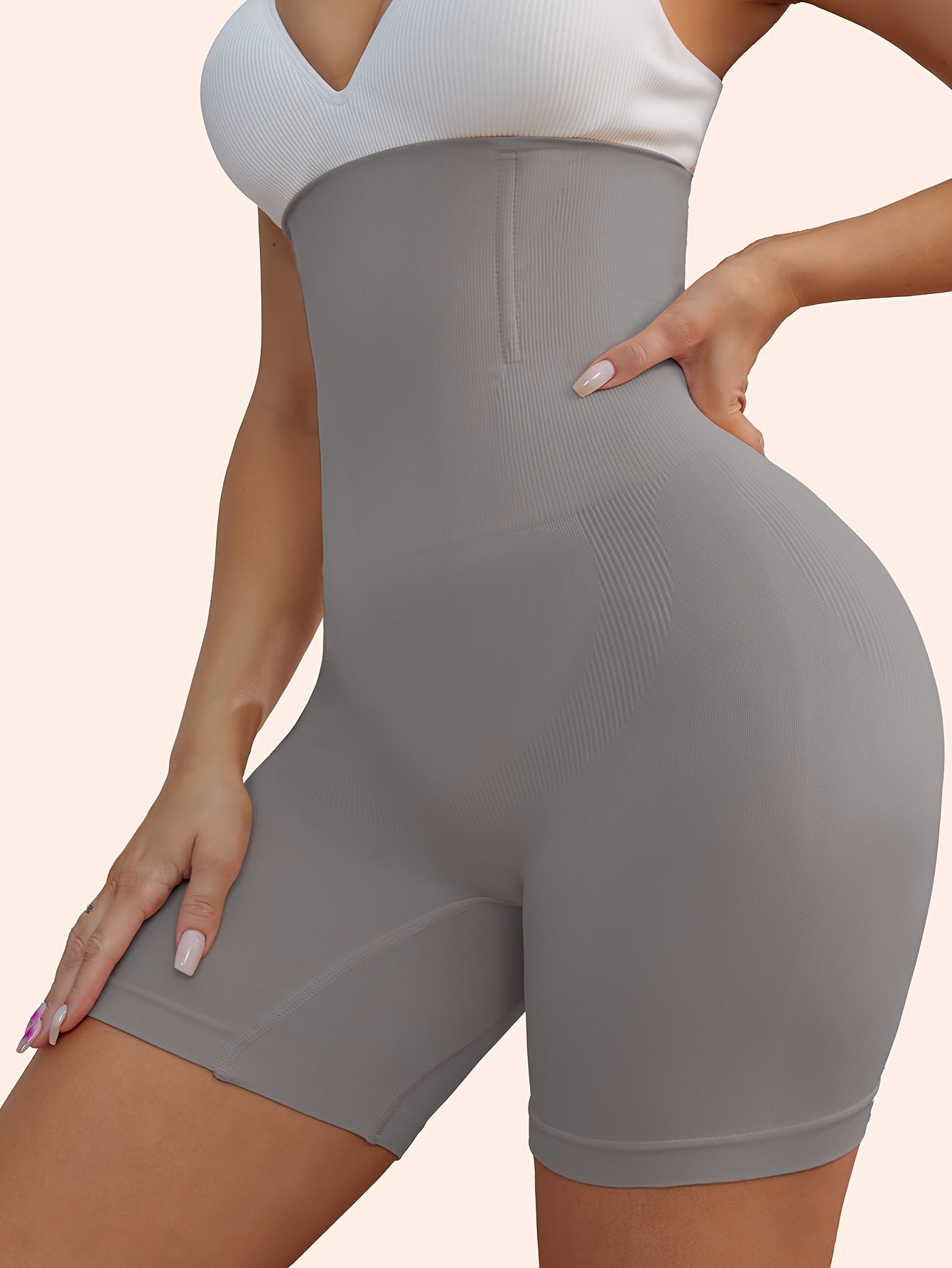 Women's High-Waist Shapewear Shorts Tummy Control Butt Lift Breathable Nylon Elastane