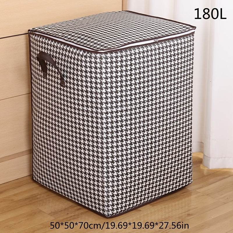 Qulay foydalanish uchun belgilangan yelka tasmasi bilan egiluvchan to'qilgan saqlash sumkasi. Qo'l bilan yuvilishi mumkin, fermuari bor. Kiyimlar va ko'rpa-to'shaklar uchun suv o'tkazmaydigan tashkilotchisi, ko'chish va sayohat uchun ideal. Qulay