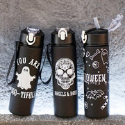 Halloween Water Bottle Set with 2000ml, 800ml, 300ml Cups for Outdoor Sports