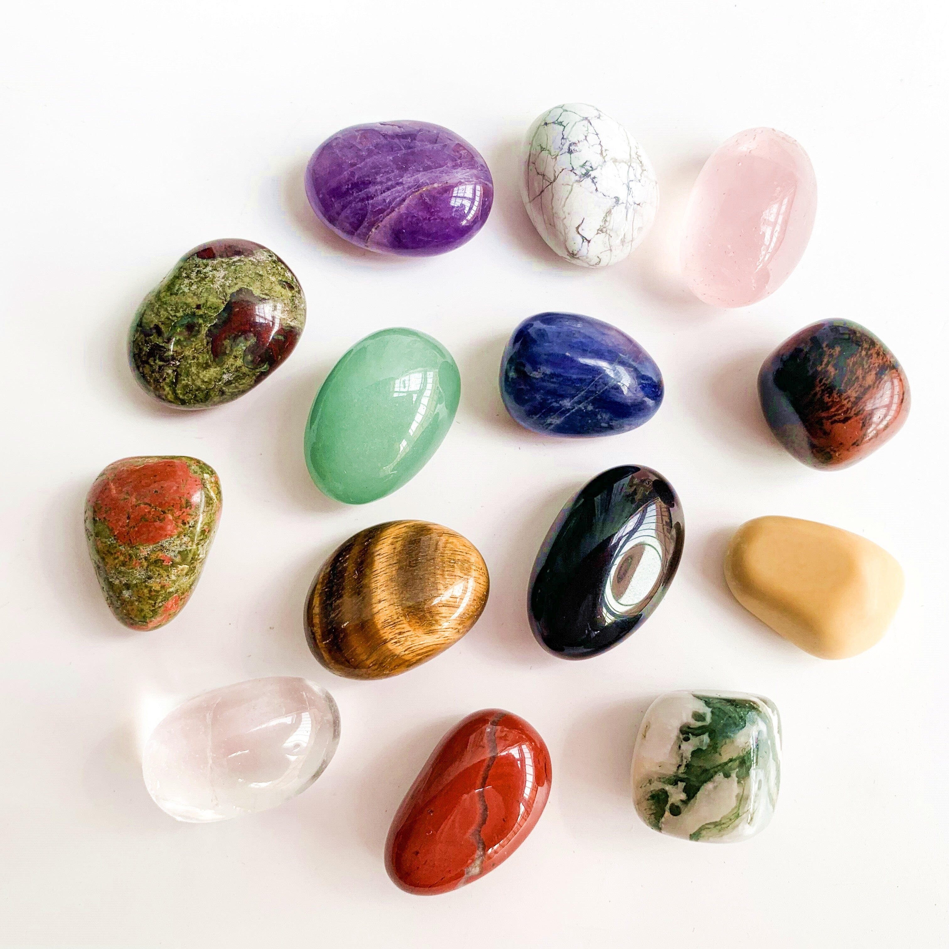 Chakra Stones Collection Box with 7 or 14 Pieces for Jewelry Making and Decor