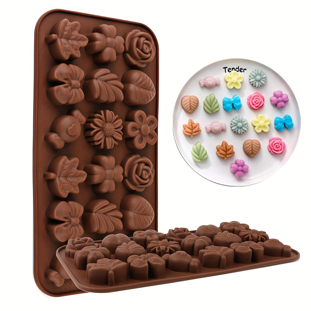 Silicone Chocolate Mold 18 Flower-Shaped Cavities BPA-Free for Candy Baking