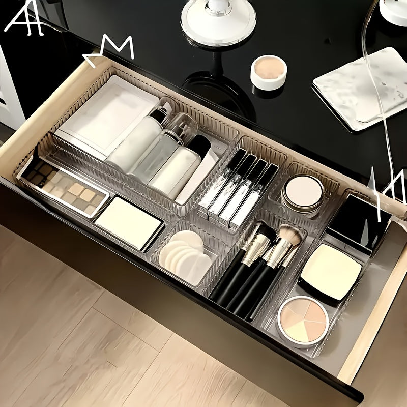 Conjunto de organizadores de almacenamiento de agua transparente de acrílico en 3, 7 u 8 piezas para almacenamiento de cosméticos y artículos de tocador