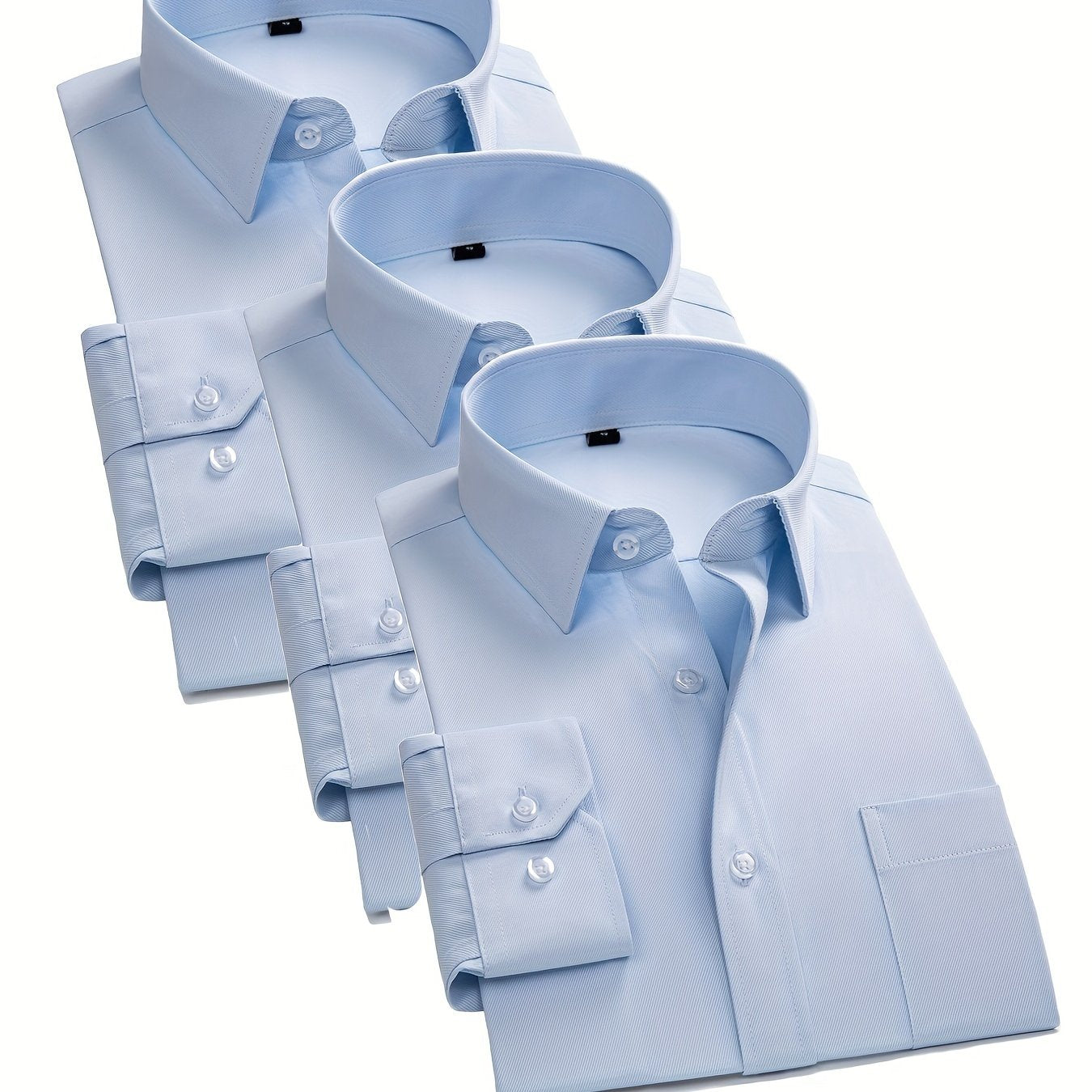 Camisa de manga larga de color sólido para hombre, de mezcla de algodón, con bolsillos