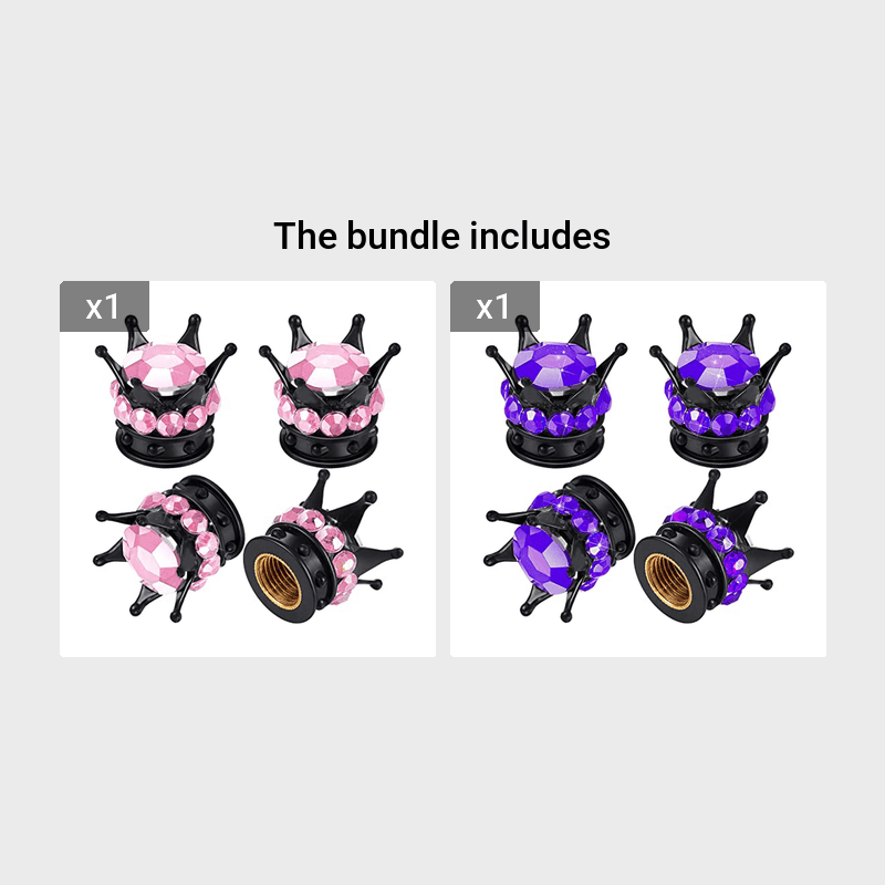 Набор из 4 декоративных колпачков на вентильные стержни металлических шинных вентилей