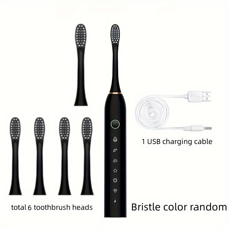 Cepillo de dientes eléctrico recargable con 4 cabezales de cepillo para blanqueamiento y cuidado bucal