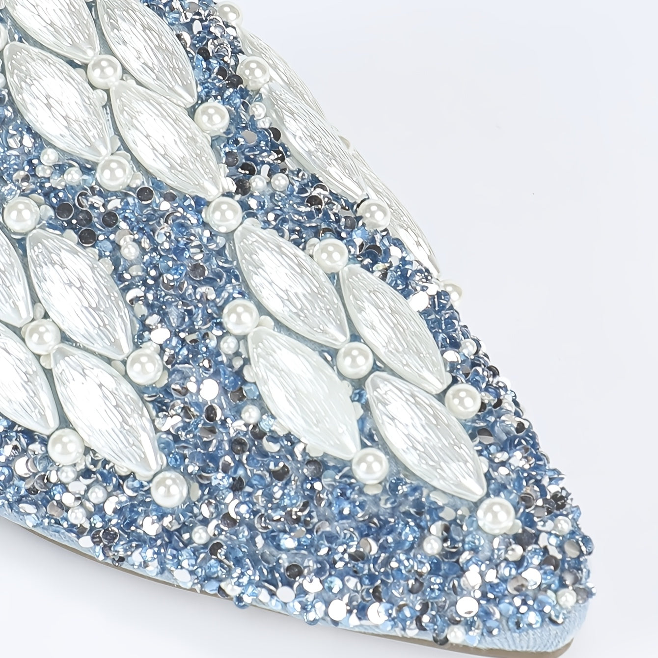 Women's Glitter Rhinestone Flat Mules Slip-On Backless Summer Sandals