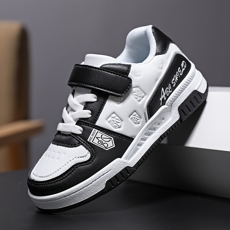 Boys' All-Season Skate Shoes with Reflective Design and Color Block Pattern