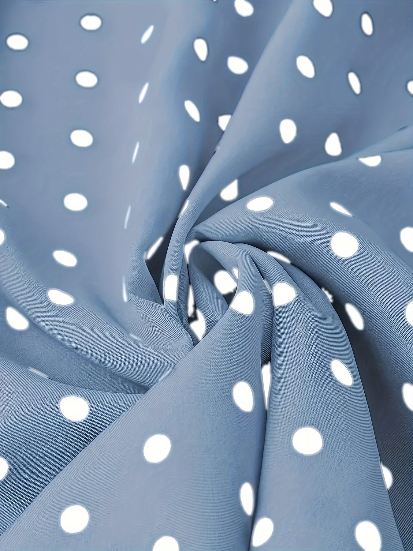 Katta o'lchamdagi polka nuqtali bluzka, shirrali manjetlar, krujka bo'yin va uzun yenglar bilan, bahor va kuz uchun, ayollar uchun katta o'lchamdagi kiyimlar.