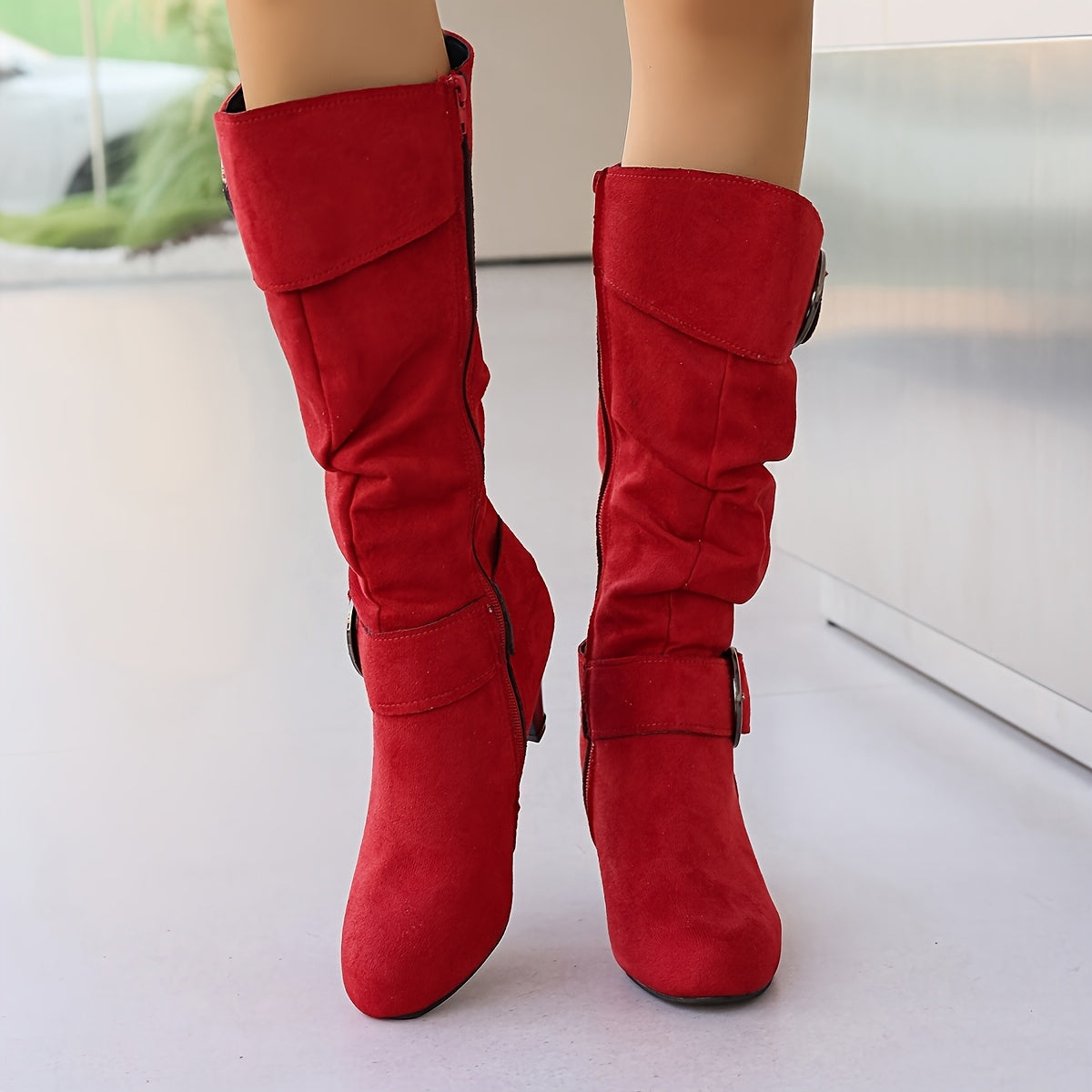 Women's Over-the-Knee Faux Fur Long Boots With High Heels