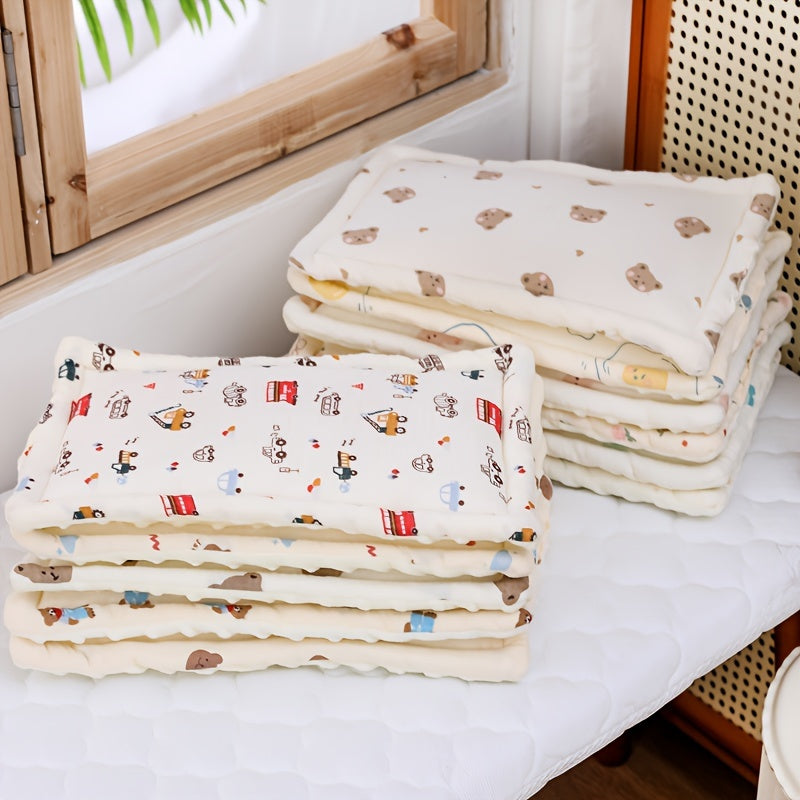 Breathable Flat Cushion with Tactile Dots and Sweat-Absorbent Muslin Cover for All Seasons