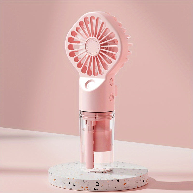 Portable Handheld Misting Fan with Rechargeable Battery and Rapid Cooling