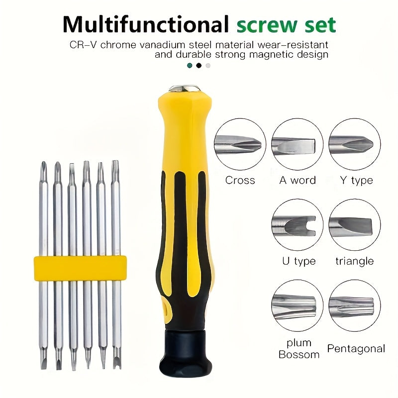 12-In-1 Precision Screwdriver Kit for Smartphones and Tablets Carbon Steel