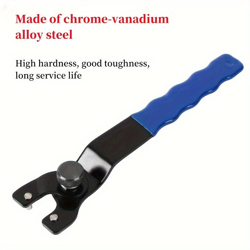 1Pc High-Carbon Steel Adjustable Angle Grinder Wrench Blue Handle