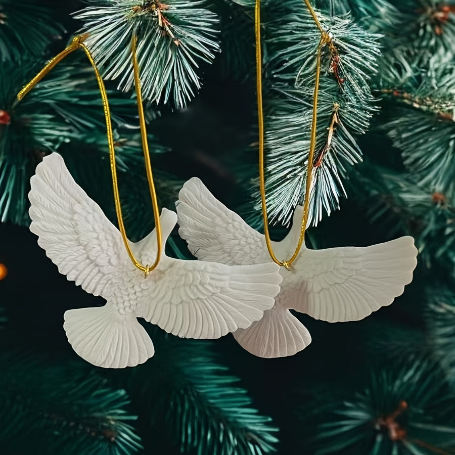 Pair of Doves Christmas Ornament for Tree Decoration or Gift