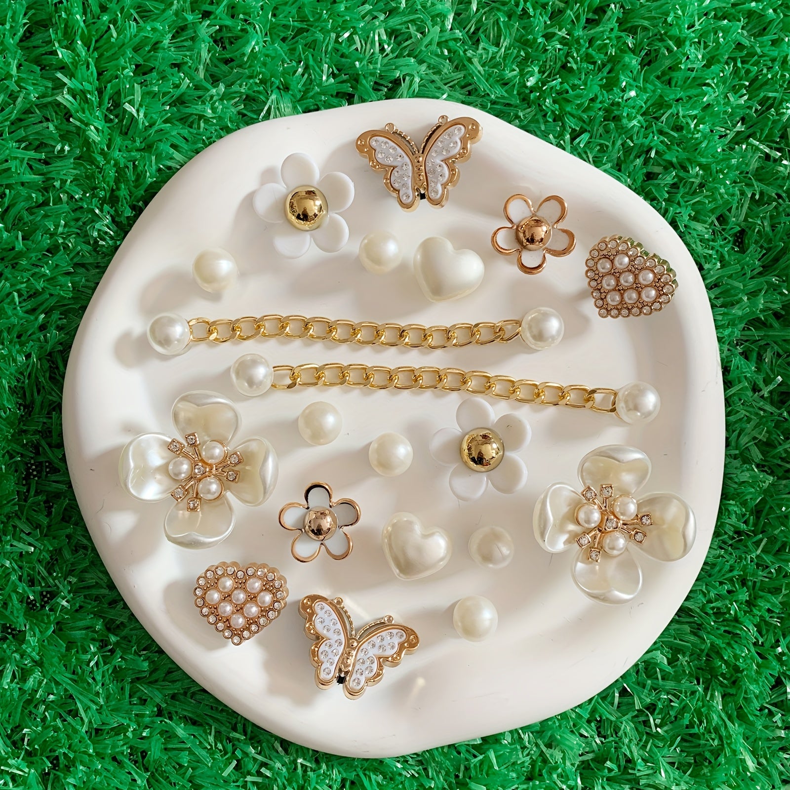 набор из 20 декоративных украшений для обуви с цветочными бабочками, съемные украшения для сандалий