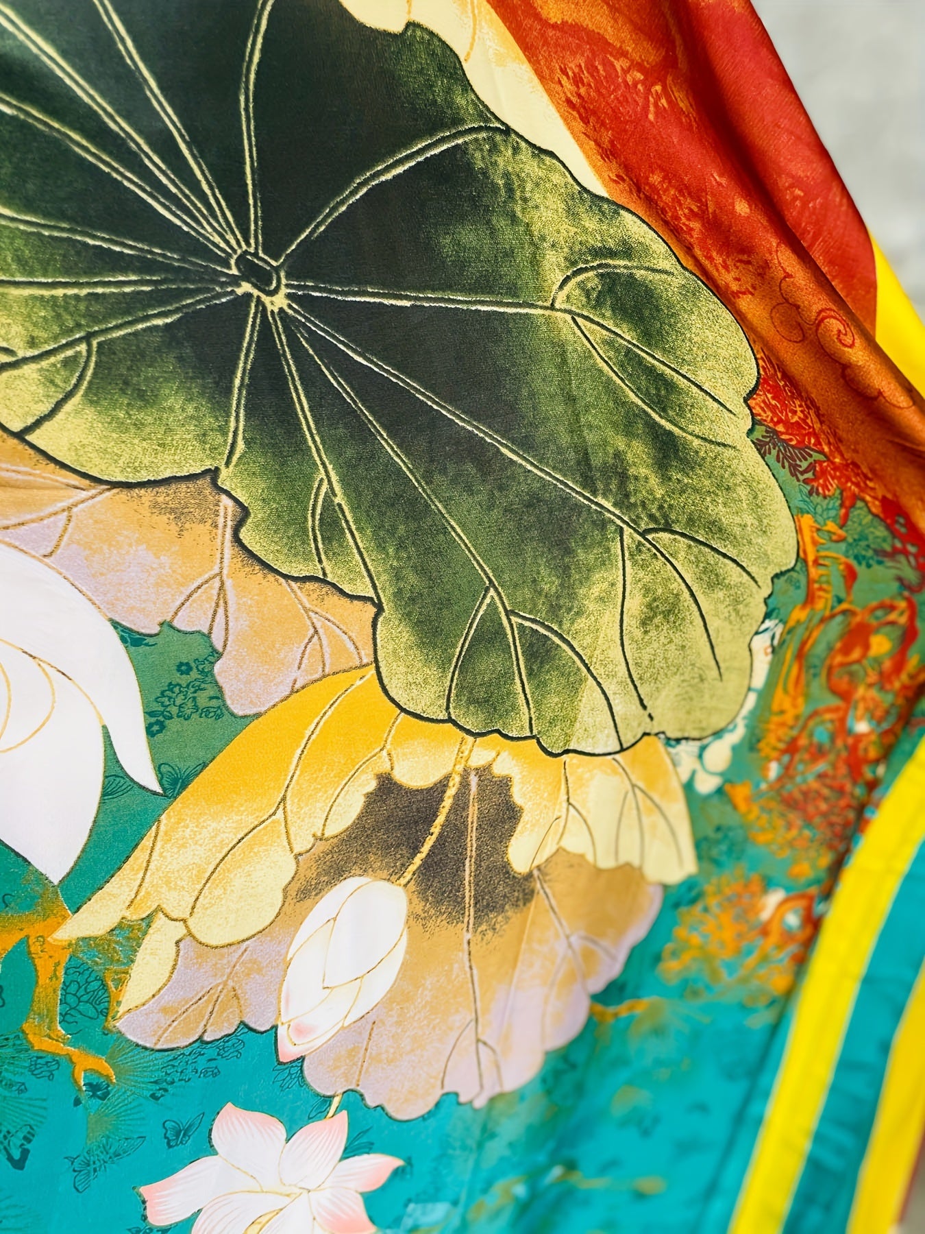 Women Plus Size Floral Pattern Longline Dress Short Sleeve Crew Neck Summer