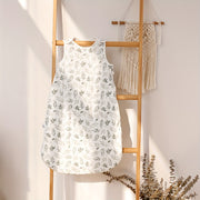 Winter Soft Sleeping Bag for Kids with Leaf and Animal Print Sleeveless Design