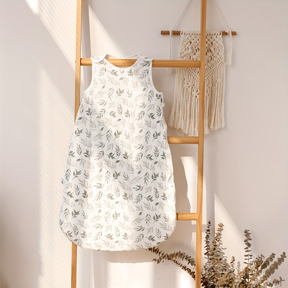 Winter Soft Sleeping Bag for Kids with Leaf and Animal Print Sleeveless Design