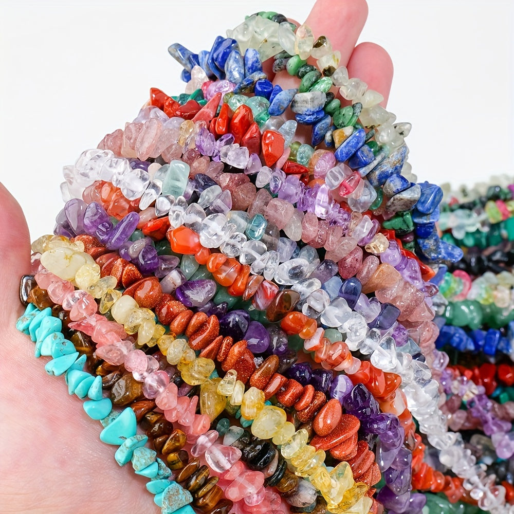 Cuentas de grava de cristal natural de 80cm para hacer joyería DIY, chips de piedras preciosas sueltas