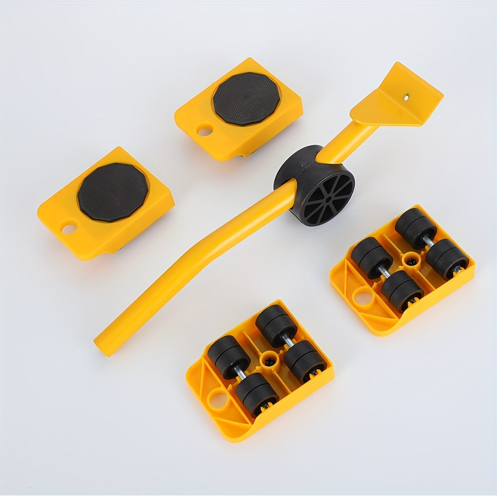 5-ta bo'lak mebel ko'tarish to'plami, 150kg yuklash quvvati va 360-daraja burilish g'ildiraklari bilan