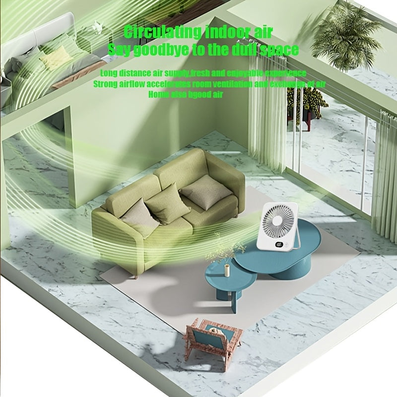 Portable USB Desktop Fan Black Pink 5-Speed Quiet Adjustable Mini Fan