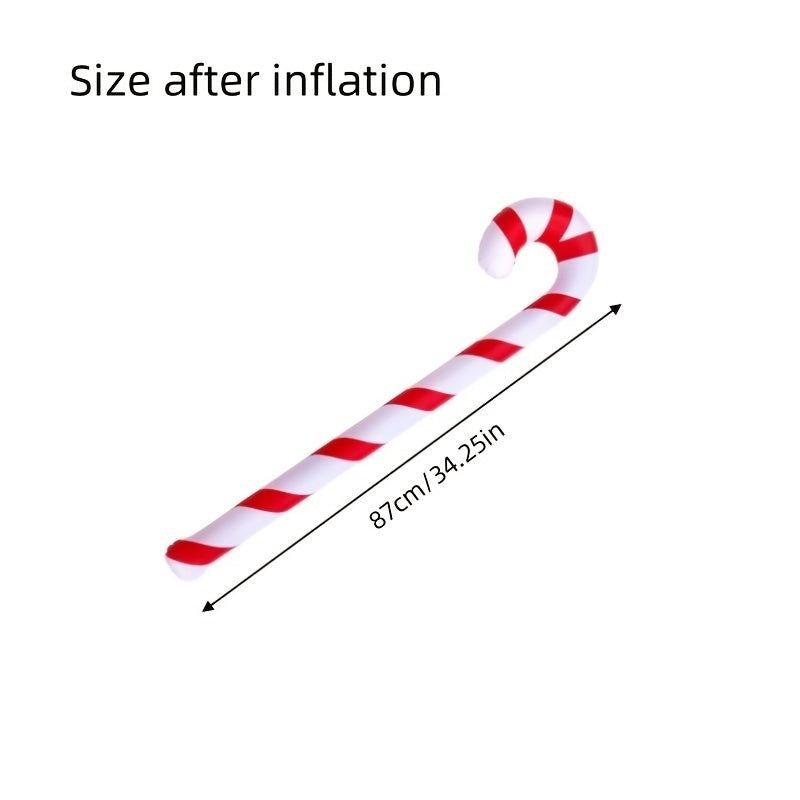 Juego de 4 bastones de caramelo inflables para decorar en Navidad y Año Nuevo, no se necesita electricidad