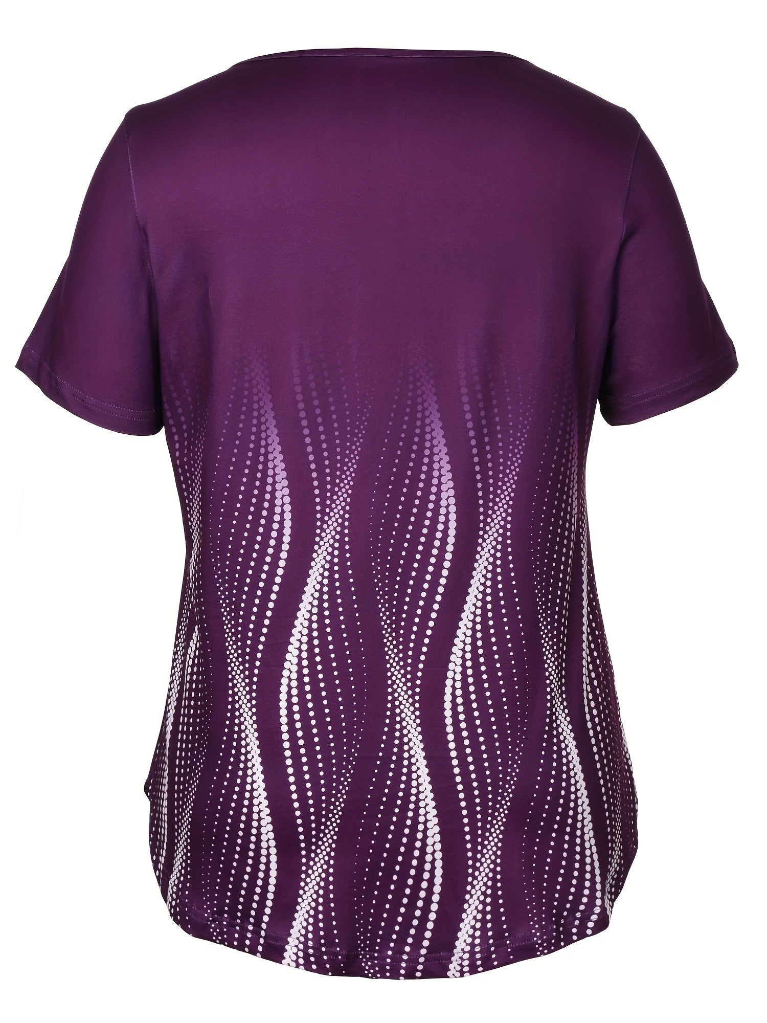 Plus Size Boho T-Shirt Womens Plus Ombre Dot Short Sleeve V Neck