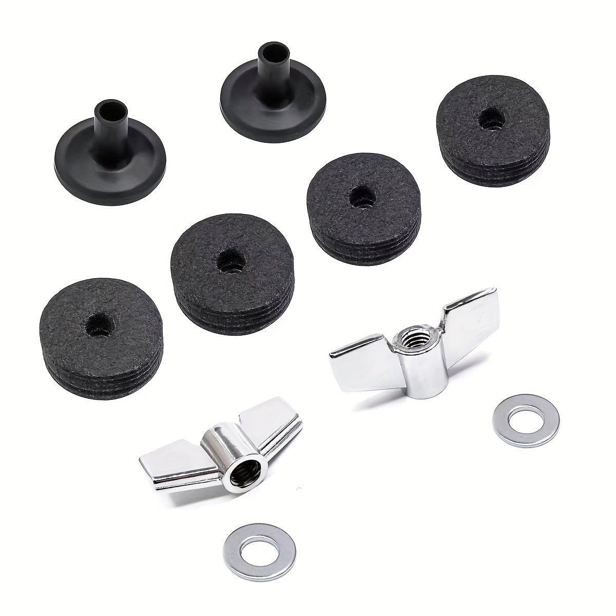 Set of 10 Cymbal Protection Felt Sponge Pads for Drum Accessories Black
