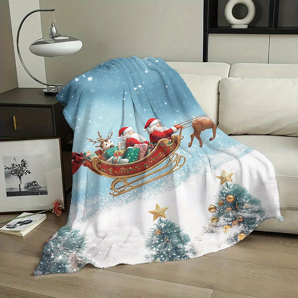 Digital Print Flannel Throw Blanket Soft Warm Quilted Bedding for All Seasons