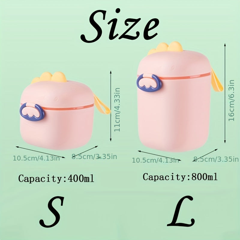 Детские путешествия: Персонализированная коробка для хранения молочной смеси и закусок для младенцев с милым дизайном динозавра в мультяшном стиле